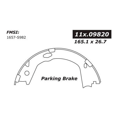Centric Centric Premium Parking Brake Shoes, Centric Parts 111.09820 111.0982